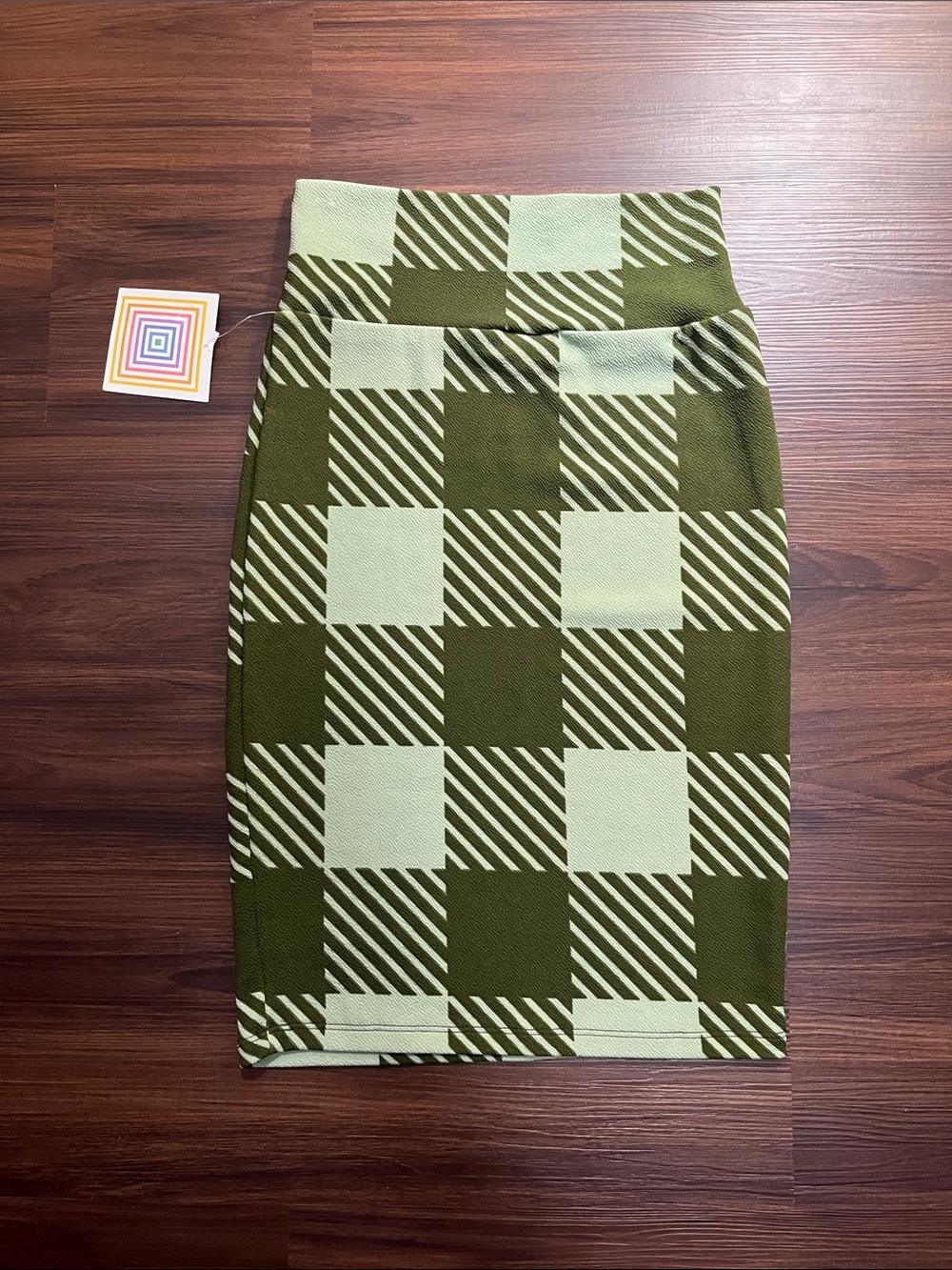 NWT LuLa Roe Green Plaid Pencil Skirt